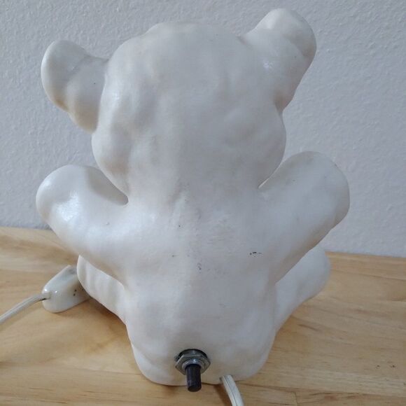 Vintage Teddy Bear Ceramic Lamp Nursery Kitsch Cute Creepy - Picture 3 of 6
